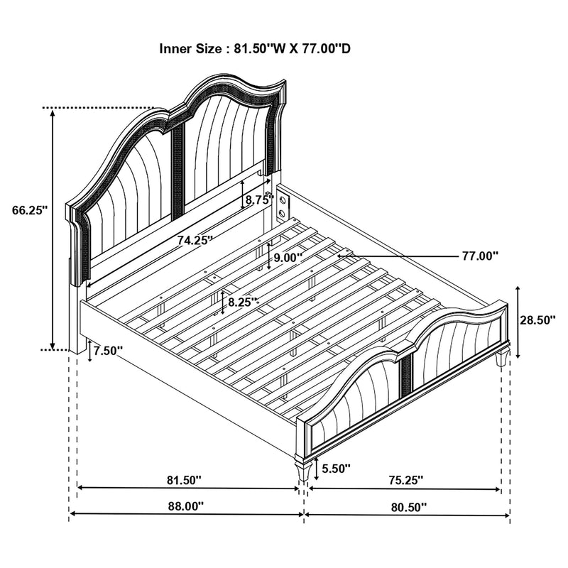 Evangeline Panel Bed with LED Lighting